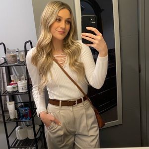 White long sleeve top